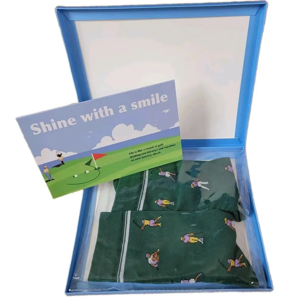 Funny Golf Socks for Men, Golf Accessories, Size 8-13 Gift Box & Card